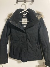 Obermeyer Jacket Womens 4 Black Thermore Insulated Faux Fur Hood Ski Snow Puffer