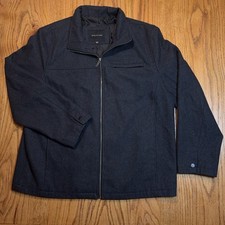 Structure Jacket Coat Mens XL Black Wools Blend Outerwear Full Zip Collar