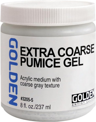 Extra Coarse Pumice Gel by GOLDEN, 8 Fl. Oz. Jar, Professional Acrylic Gel Mediu