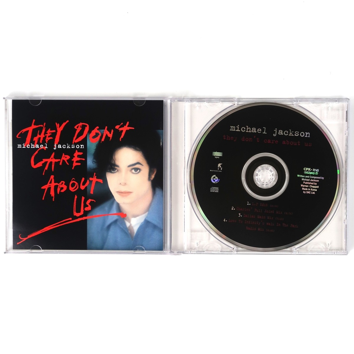 Michael Jackson - They Don't Care About Us Korean Promo CD Album