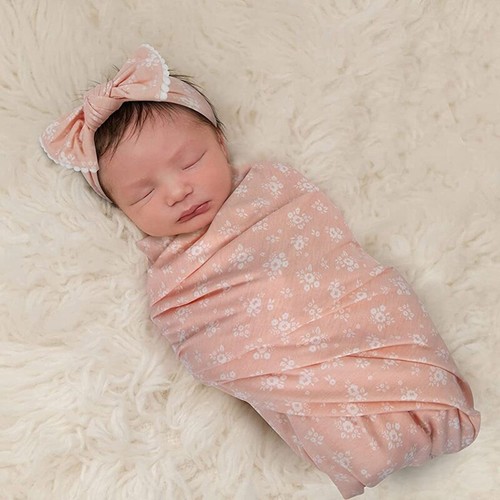 2pcs Newborn Baby Cute Floral Animal Swaddle Wrap Receiving Blanket with Hat Set - Afbeelding 15 van 26