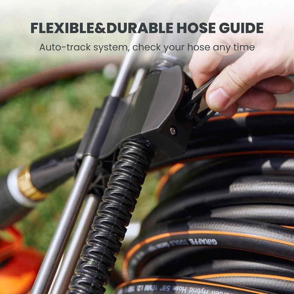 Giraffe Tools Stainless Steel Garden Water Hose Reel Cart with Wheels Heavy Duty - Image 3 of 4