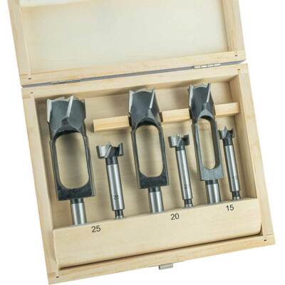 ENT 09151 Zapfenschneider & Forstnerbohrer SET 6-teilig Ø 15 - 20 - 25 mm
