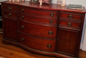 Antique Dining Room Suit 6 Chairs China Cabinet Buffet And Table