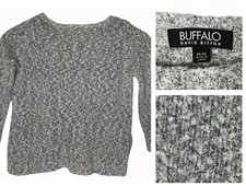 BUFFALO DAVID BITTON Women  s Soft Knit Long Sleeve Pullover Light Sweater sz M