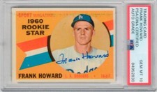 1960 Topps #132 Frank Howard RS signed RC Rookie Dodgers PSA/DNA auto Grade 10