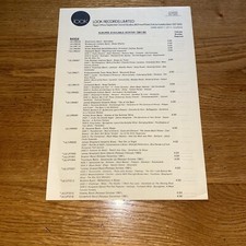 Look Records Vinyl Price List 1981/82 Folk/ Country Etc
