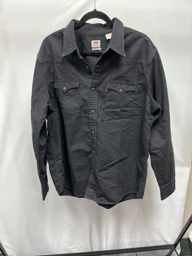 Levi's Mens Black Standard Fit Long Sleeve Button Denim Trucker Jacket Size XL