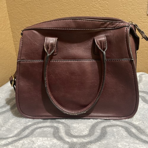 Original London fog Dark Brown hand bag simulated leather with golden hardware - Picture 5 of 12
