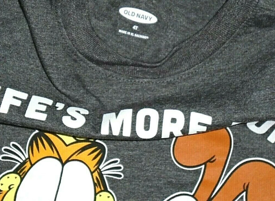 7P !WOW! 2018 NWT 4T OLD NAVY Collectible Tee GARFIELD & ODIE Character T-Shirt - Image 2 of 2