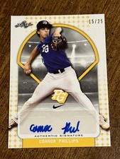 CONNOR PHILLIPS 2018 Leaf PERFECT GAME Yellow Autograph #15/25 MARINERS REDS