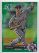 Nick Raquet 2017 Bowman Chrome Draft GREEN Refractor RC /99 Nationals 