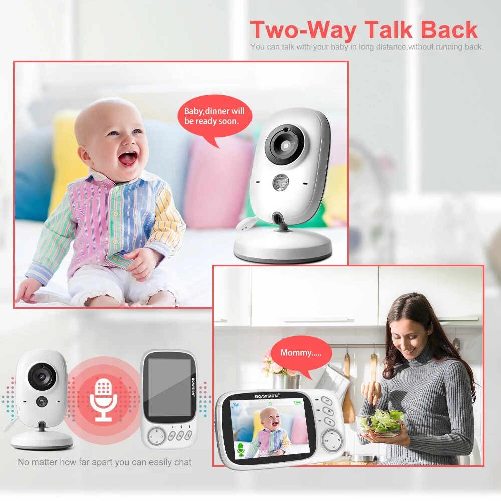 Baby Monitor Wireless Video 2Way Audio Talk Night Vision Security Camera Babysit-image