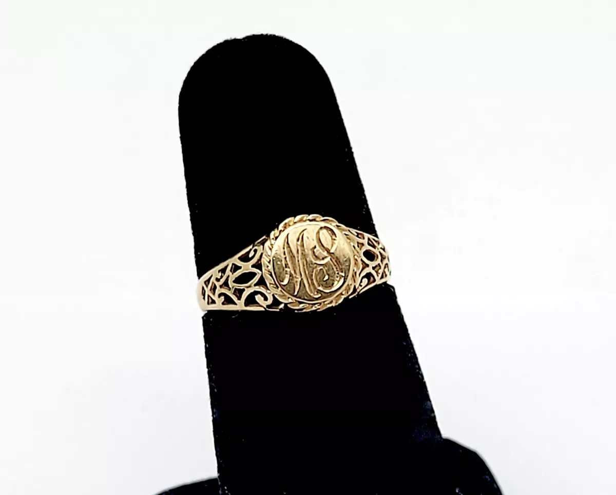 Vintage signet on sale ring ebay