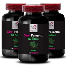 Lifestyle Power - SAW PALMETTO 45% EXTRACT - Botanical Growth 3 Bottle 180 Caps
