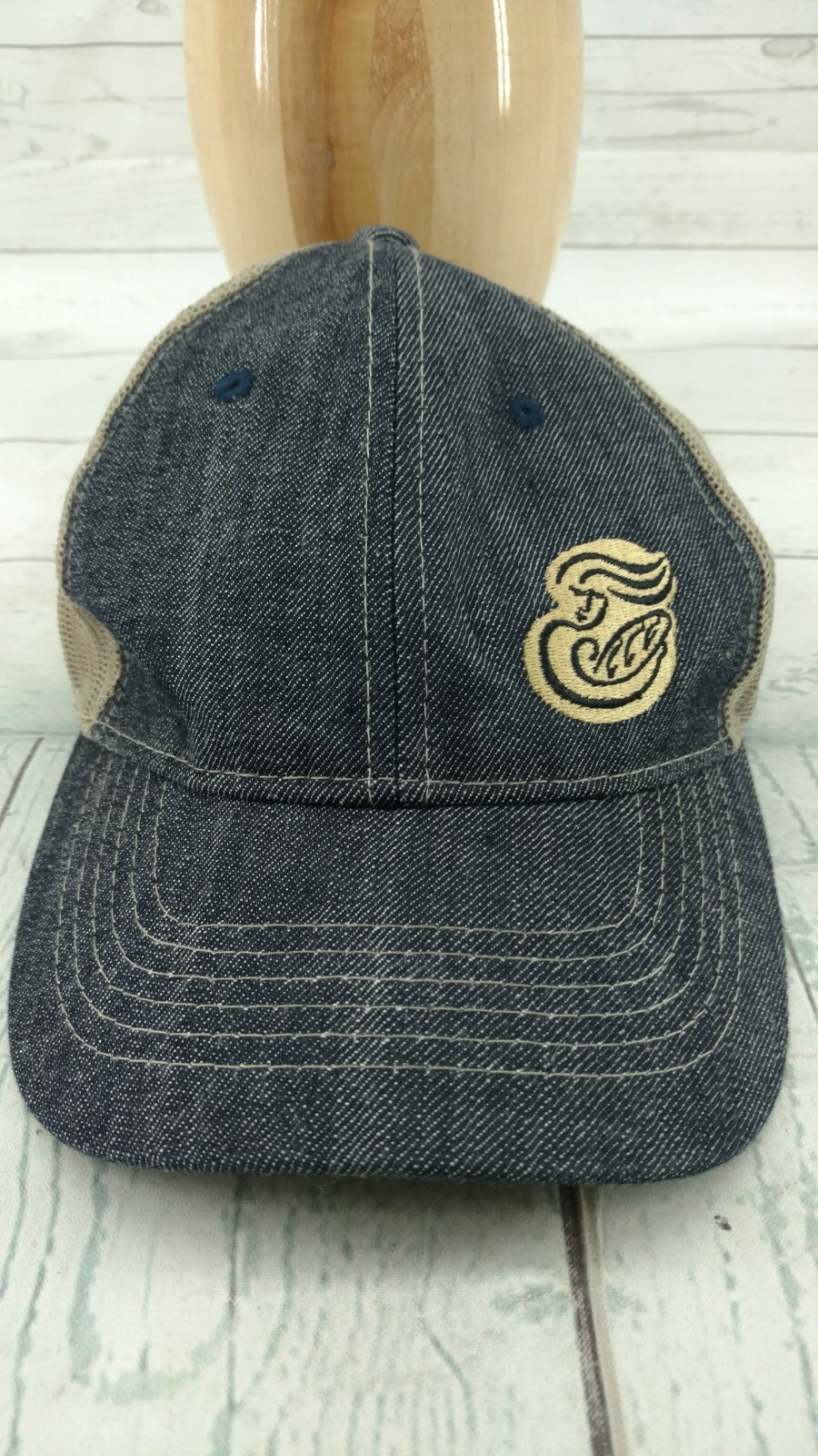 Panera Bread Mesh Denim Hat Employee Work Uniform Adj… Gem