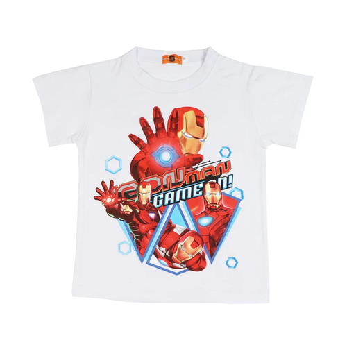 Short Sleeve Boys MARVEL Hero Print Cotton T-Shirt Spider-Man, Superman, Ironman - Picture 3 of 14