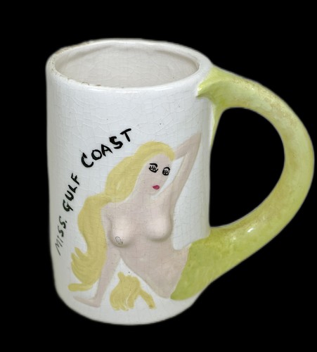 Mississippi Miss Gulf Coast Mermaid 10oz Cup Mug Vtg Ceramic New Orleans LA - Picture 2 of 5