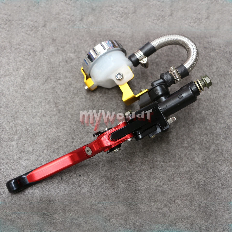 Juego de palancas de freno de embrague de 7/8"" cilindro maestro depósito apto para KAWASAKI Foto 2 de 4