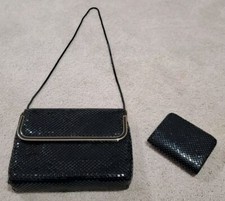 Vintage Black Aluminum Mesh Evening Bag Crossbody Clutch Purse Wallet/Coin Purse
