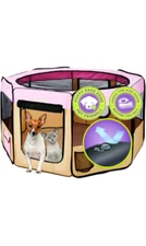 Zampa Pop up Portable Medium 45"X45"X24" Playpen for Dog and Cat, Foldable | Ind