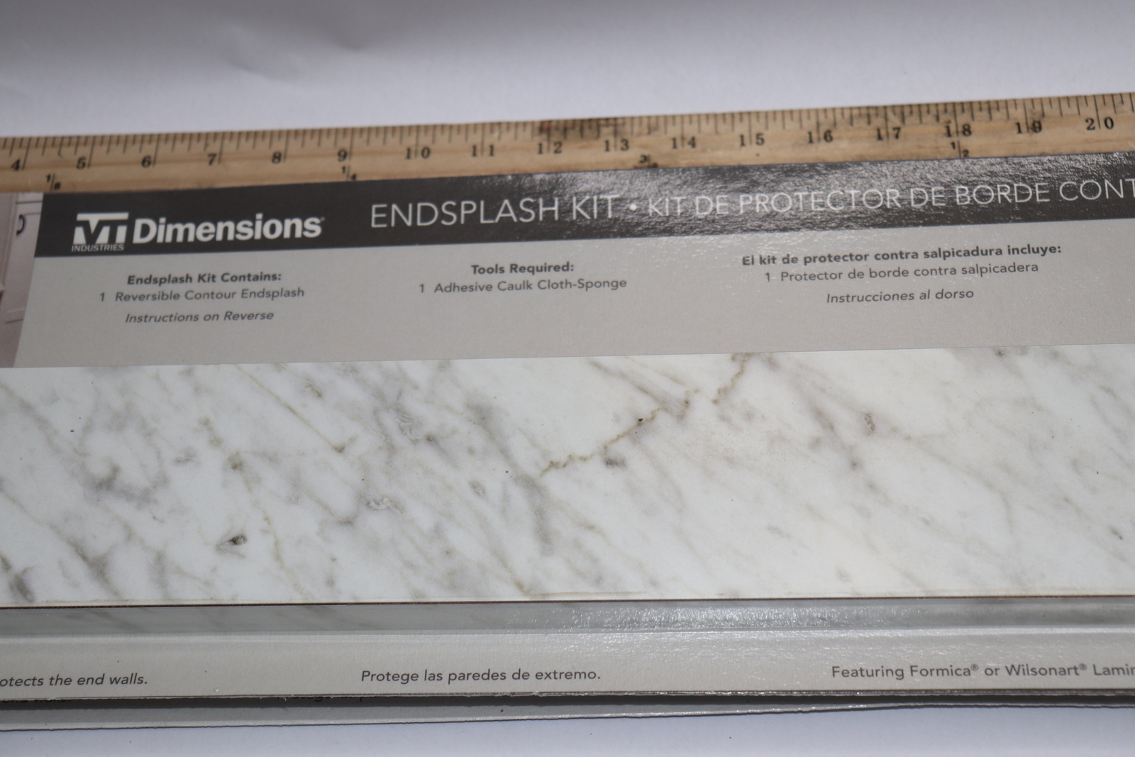VT Dimensions Formica Laminate Kitchen Countertop End Cap OffWhite
