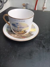 Vintage Thomas Kinkade Moonlight Cottage porcelain scenic Teacup & Saucer