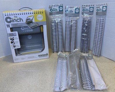 The Cinch Book Binding Machine Tool We R Memory Keepers Gray & Yellow W/ Binders