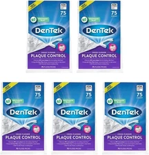 5 Pack DenTek Complete Clean Floss Picks 75ct Each – Mouthwash Blast, 375 Total