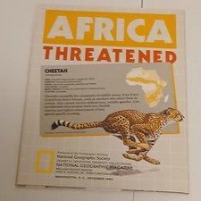 q&hellip;National Geographic Original Dec 1990 Map Of Africa Threatened