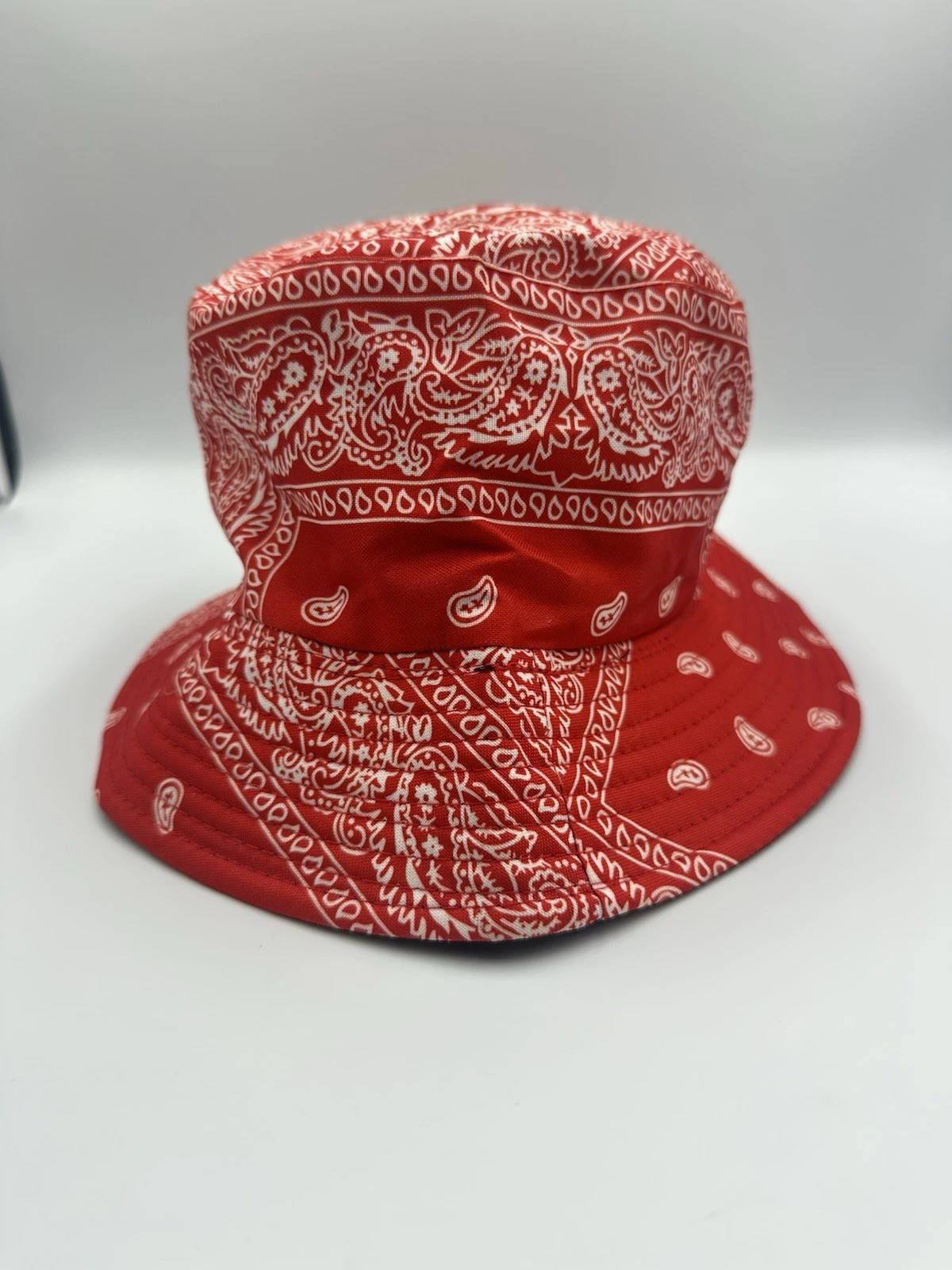 Paisley Red Bandana Bucket Hat Adult Summer Outdoor Y2K 90s Hip Hop O/S NWOT