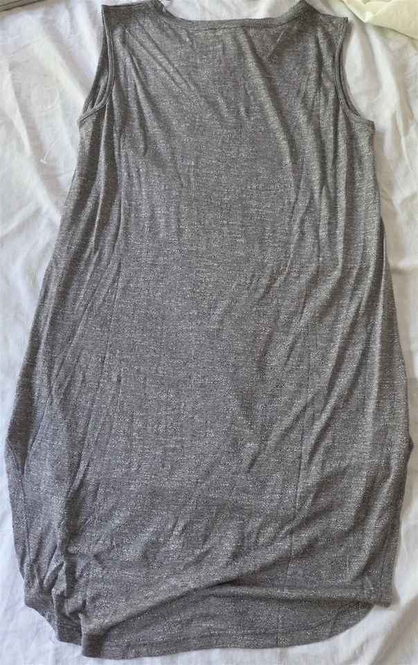 NEW Papillon Women's M Lightweight Shiny Slub Textured Sleeveless Tunic Charcoal - Image 3 of 3