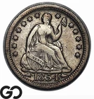 1854 Seated Liberty Half Dime w/ Arrows, XF+, Semi-Key Date
