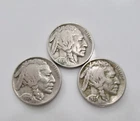 Three BUFFALO NICKELS: 1935, 1936, 1937 ~ Coins are HG