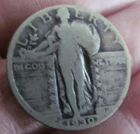 1930 (P) Standing Liberty Quarter 90% Silver Good condition