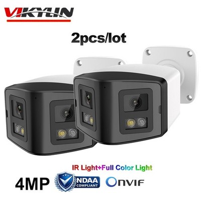 2pcs Vikylin Dual Lens Panorama 4MP IR Full Color IP Camera 2-Way Audio Onvif US