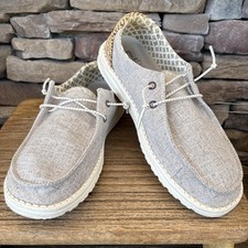 Hey Dude Wendy Chambray Java- Women  s 8/39 Grey/Brown Ombr  EUC