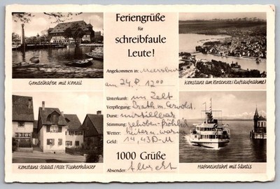 Vintage Bodensee Views Konstanz Germany Landmarks Postcard