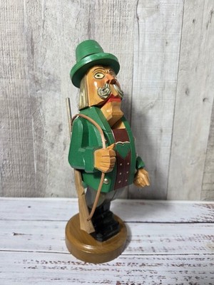Vintage German Hand Carved Wooden Nutcracker Hunter In The Forest 12''
