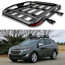 For Chevy Equinox 50" Roof Rack Cargo Basket Carrier + Cross Bars w/ LED Lights
