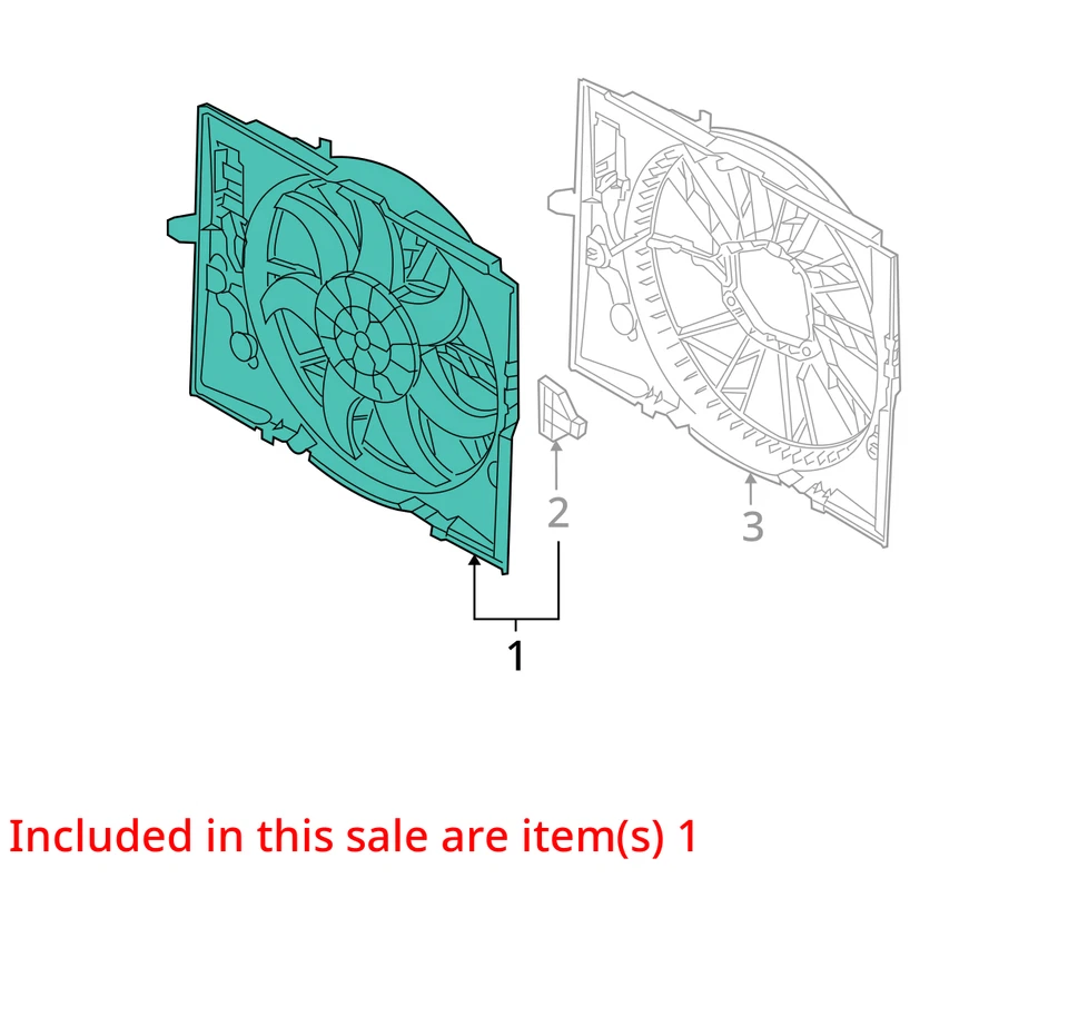 RADIATOR FAN ASSEMBLY BMW 525i 745i 75i0 530i 2003 03 2004 04 2005 05 06 1409466 - Imagem 3 de 4