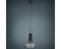 Pendelleuchte 1-Flammig HxØ 110X20 Cm Schwarz Glas Schwarz/Grau/Transparent