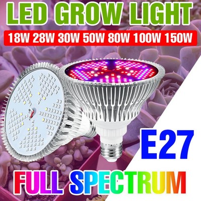 150W LED Grow Light Bulb Full Spectrum E26 E27 Plant Lamp Indoor