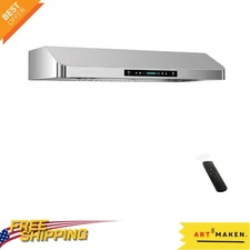 30" Ducted Range Hood - Stainless Steel, Dishwasher-Safe Filters, LED Lights