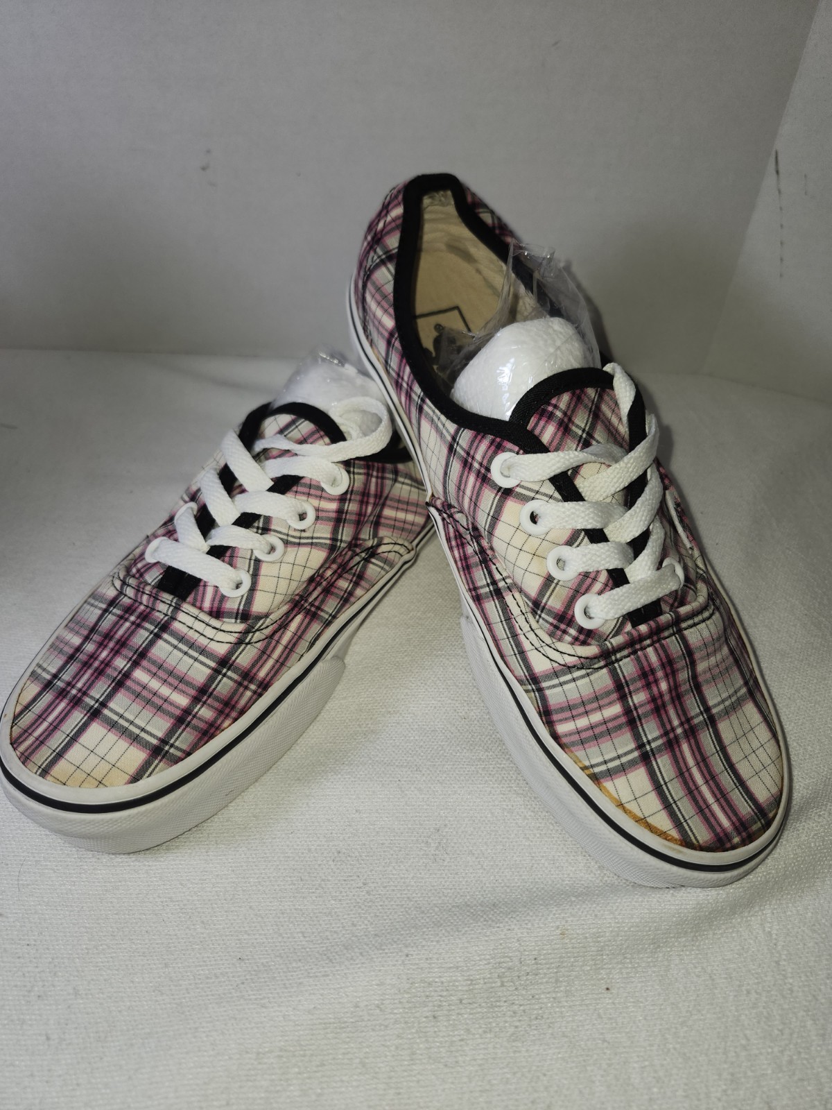WOMENS VAN LACE-UP SNEAKERS PLAID SZ. 7 VANS OFF THE WALL