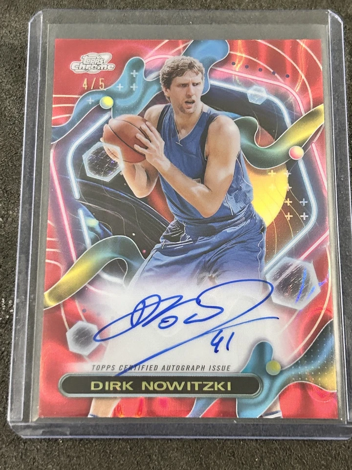 2024 Topps Chrome Cosmic - Dirk Nowitzki AUTOGRAPH - Red Flare Refractor 4/5 - Image 2 of 4