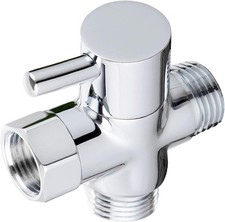 3-Way Solid Brass Shower Diverter with Chrome Finish - Leak-Proof and Durable