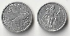 1949 New Caledonia 50 centimes coin