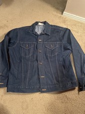 Vintage Big Mac Raw Denim Jean Jacket 46 Large Workwear Western