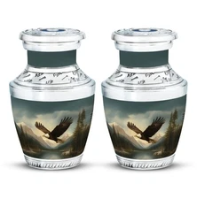 Eagle Urn Ashes 3Inch Set Of 2 Burial & Funeral Ash Container Cremation